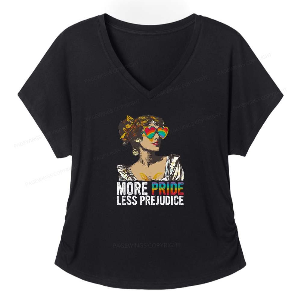 Pagewings More Pride Less Prejudice Soft Women's Modal V-neck T-shirt