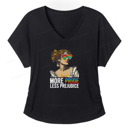 Pagewings More Pride Less Prejudice Soft Women's Modal V-neck T-shirt