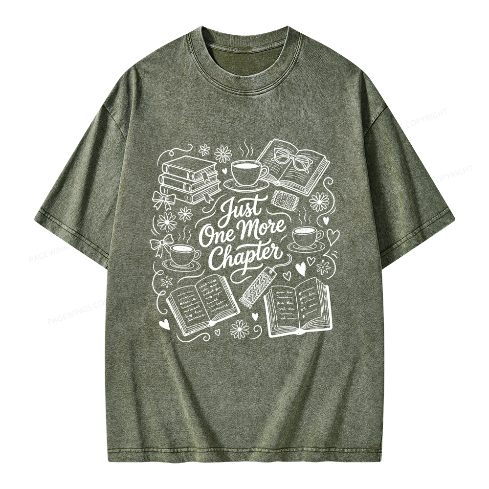 Pagewings Just One More Chapter Unisex Washed T-shirt