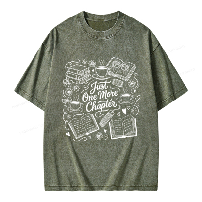 Pagewings Just One More Chapter Unisex Washed T-shirt