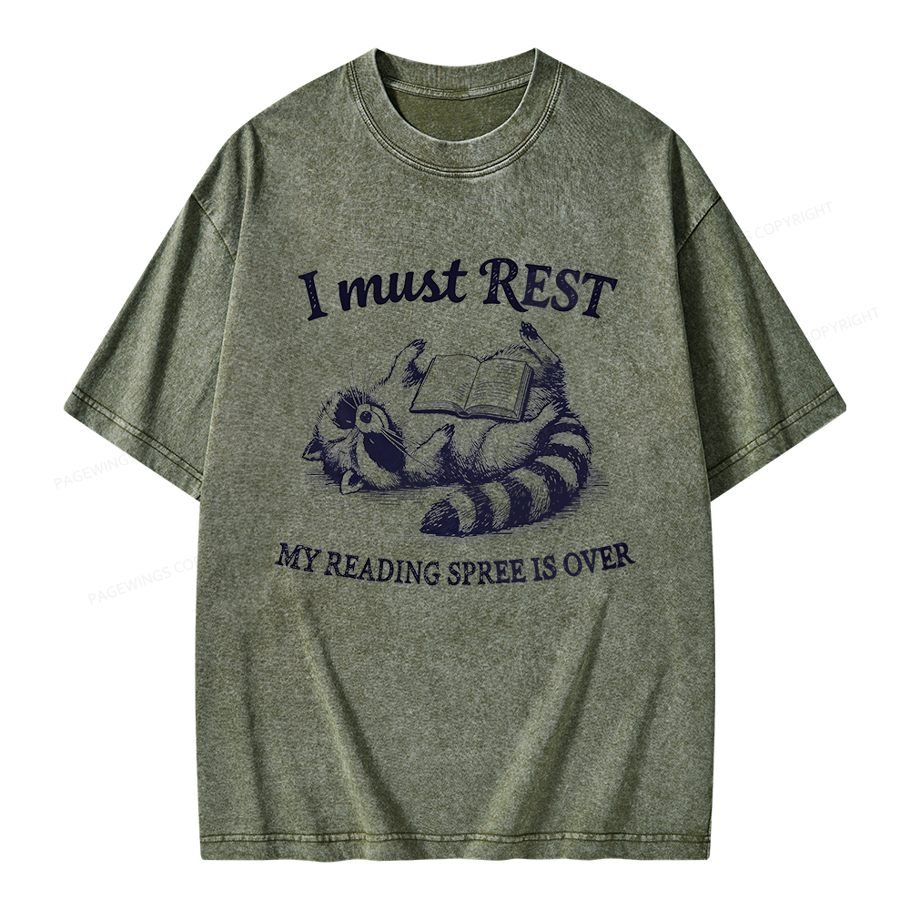 Pagewings My Reading Spree Is Over Unisex Washed T-shirt