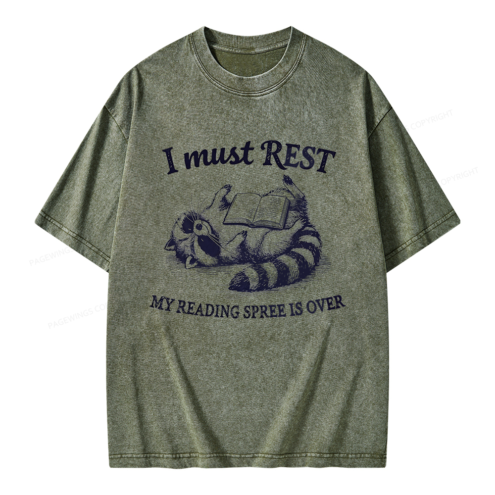 Pagewings My Reading Spree Is Over Unisex Washed T-shirt