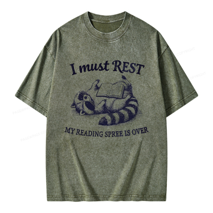 Pagewings My Reading Spree Is Over Unisex Washed T-shirt