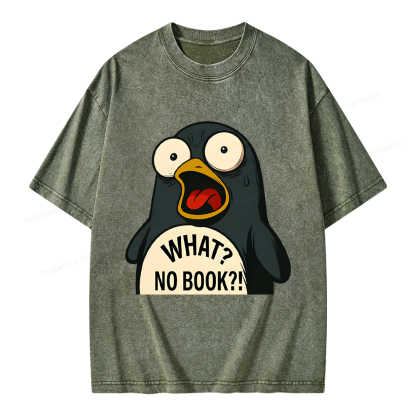 Pagewings What No Book Unisex Washed T-shirt