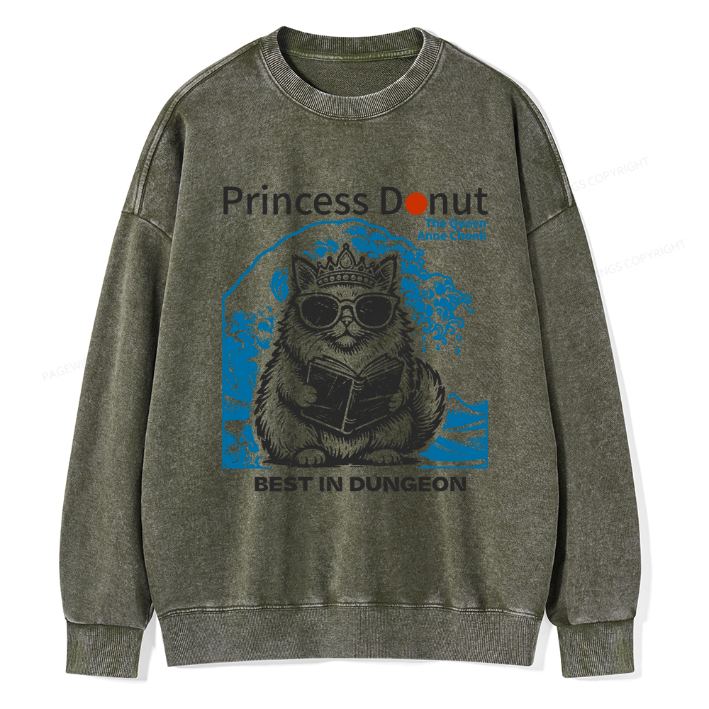 Pagewings Princess Donut Unisex Washed Sweatshirt