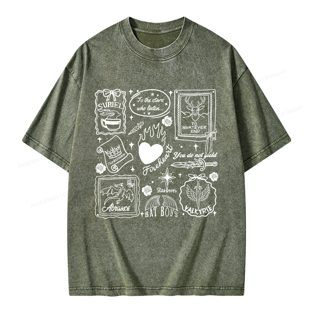 Pagewings Fireheart Unisex Washed T-shirt