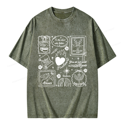 Pagewings Fireheart Unisex Washed T-shirt