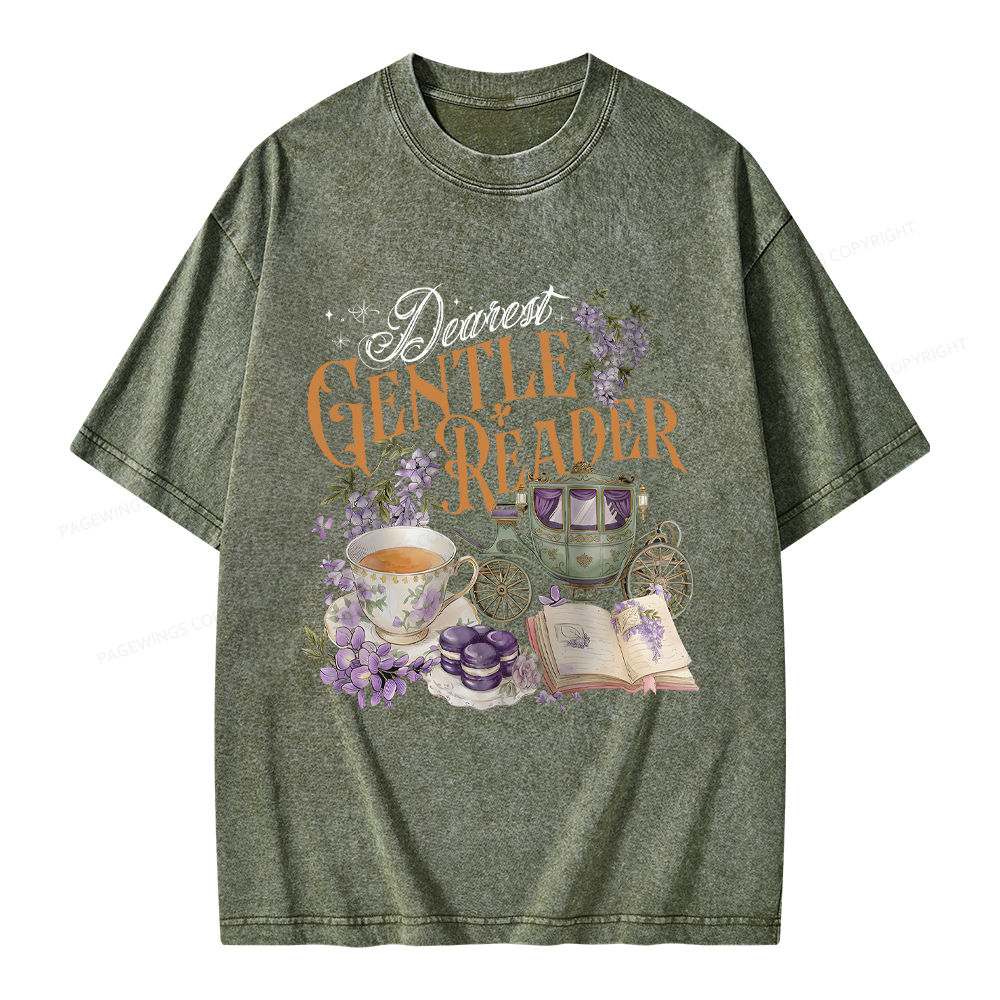 Pagewings Dearest Gentle Reader Unisex Washed T-shirt