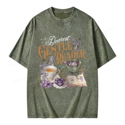 Pagewings Dearest Gentle Reader Unisex Washed T-shirt