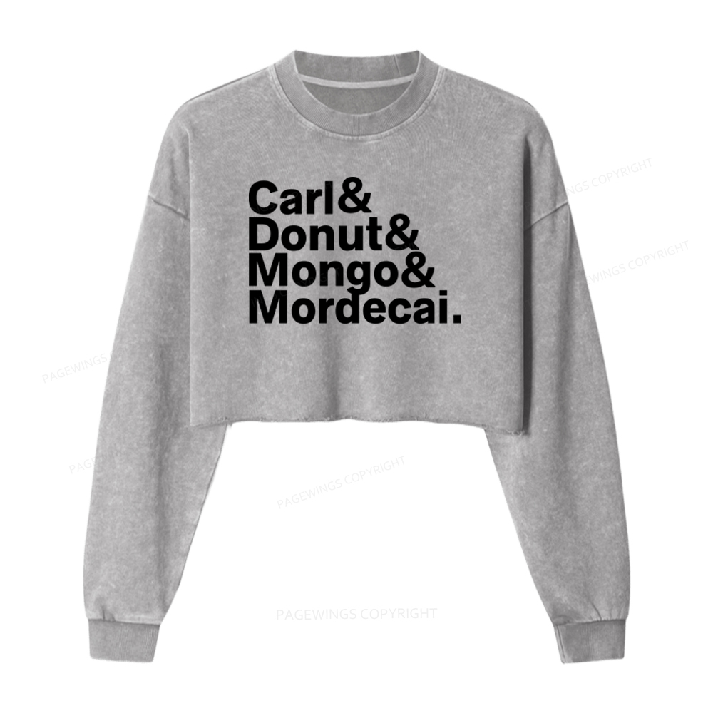 Pagewings Sci-Fi Book Lovers Washed Crop Sweatshirt