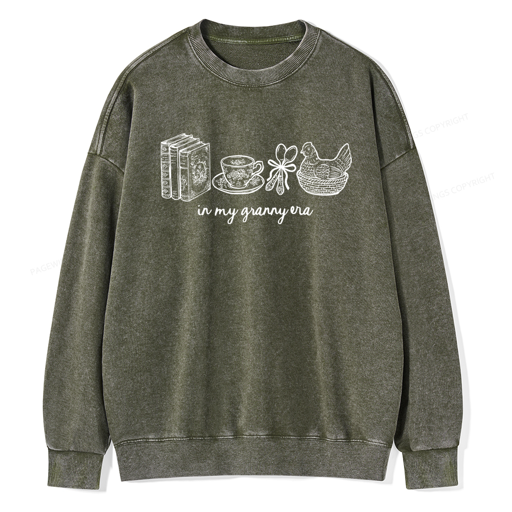 Pagewings In My Granny Era Unisex Washed Sweatshirt