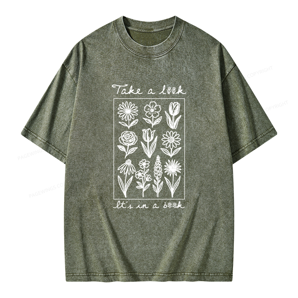 Pagewings Take A Look It’s In A Book Unisex Washed T-shirt
