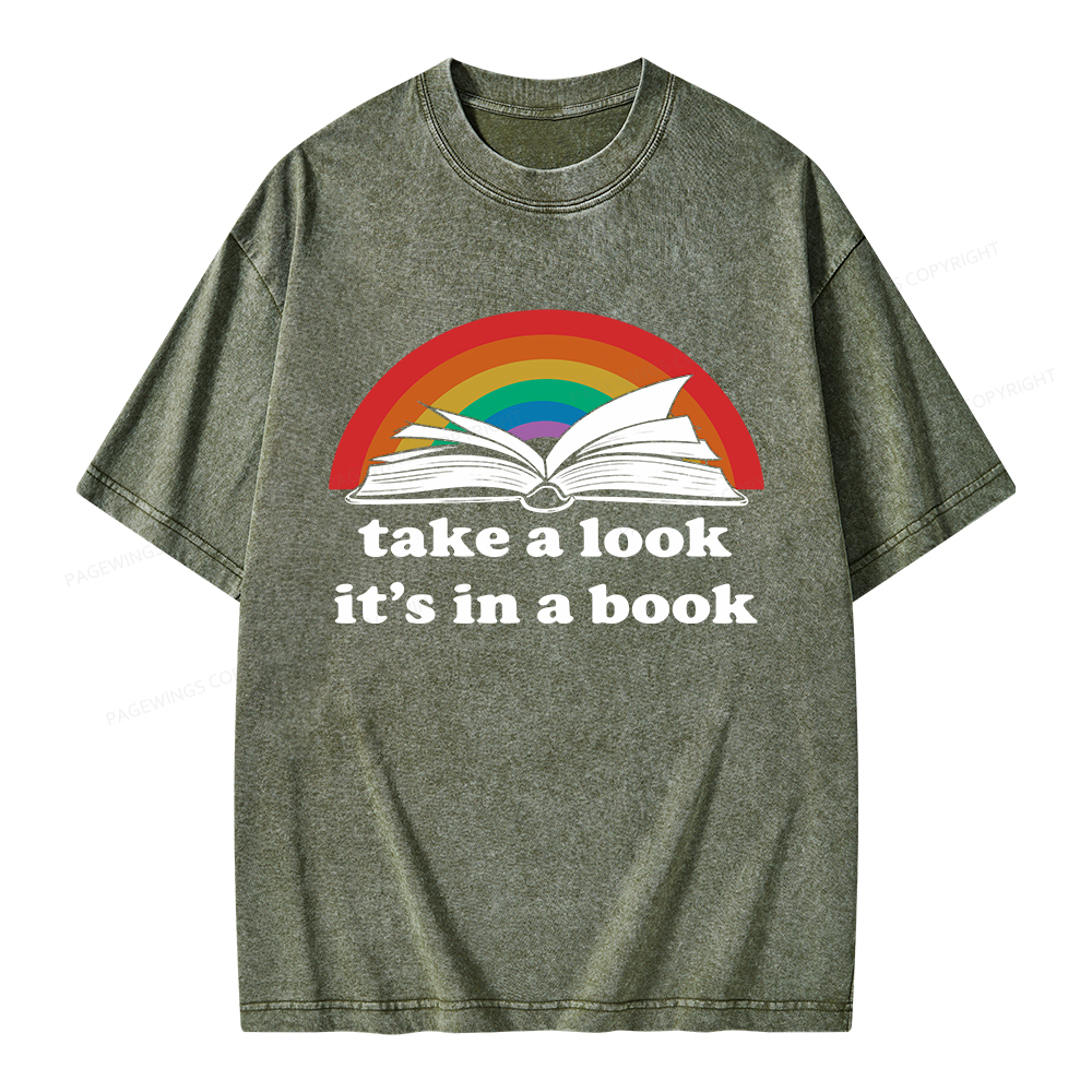 Pagewings Take A Look It’s In A Book Unisex Washed T-shirt