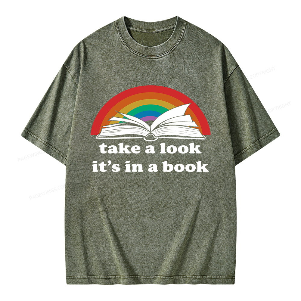 Pagewings Take A Look It’s In A Book Unisex Washed T-shirt