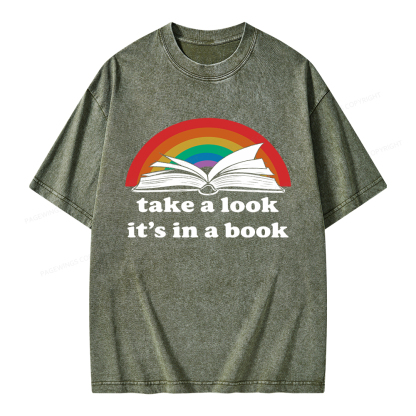 Pagewings Take A Look It’s In A Book Unisex Washed T-shirt