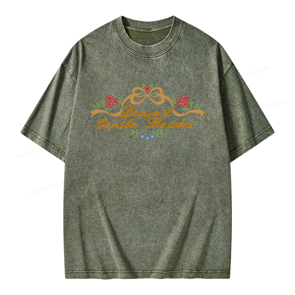 Pagewings Dearest Gentle Reader Unisex Washed T-shirt