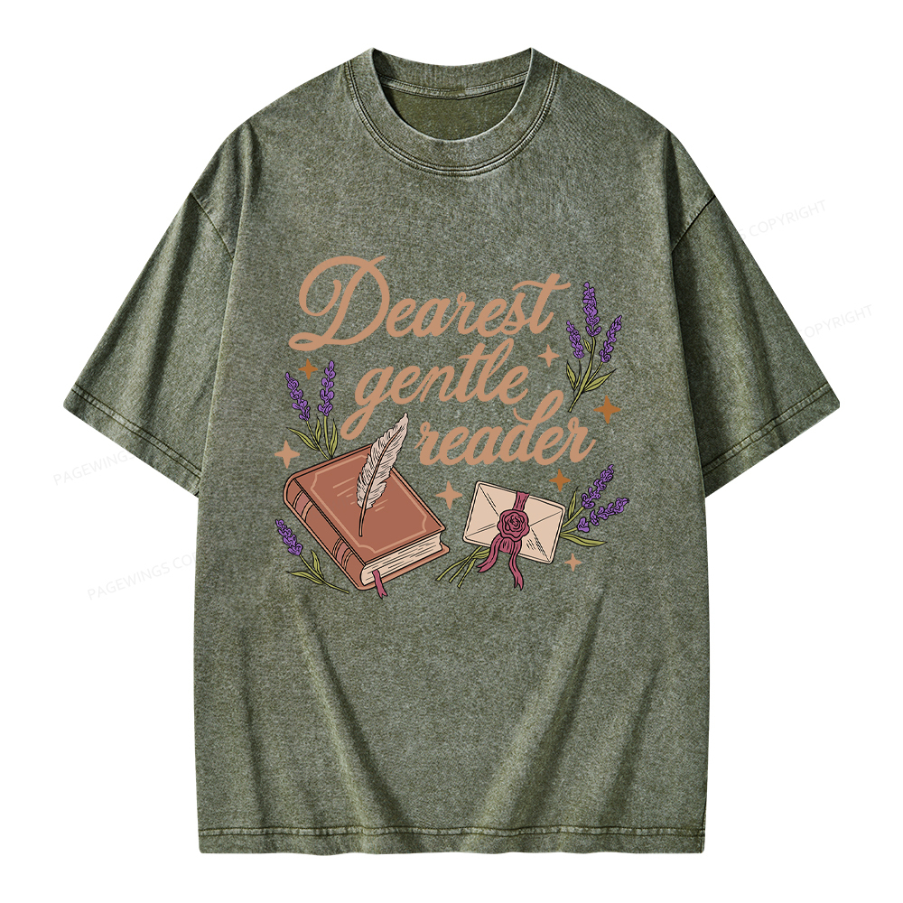 Pagewings Dearest Gentle Reader Unisex Washed T-shirt