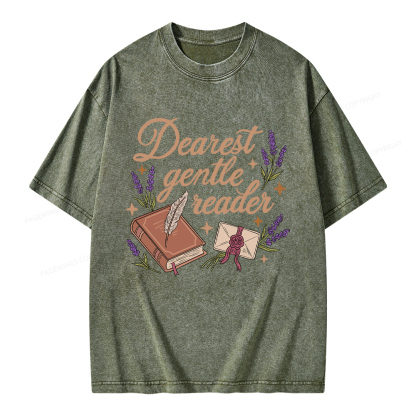 Pagewings Dearest Gentle Reader Unisex Washed T-shirt
