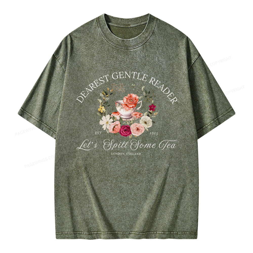Pagewings Dearest Gentle Reader Unisex Washed T-shirt