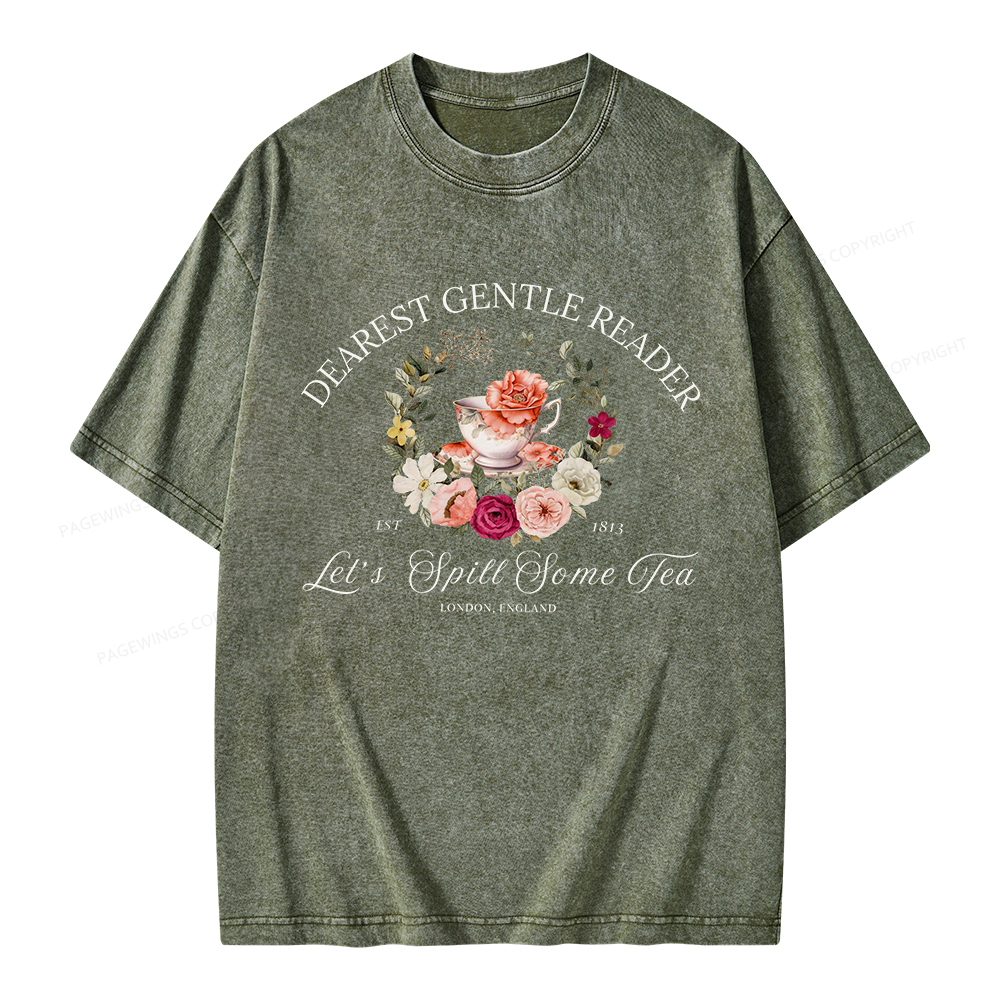 Pagewings Dearest Gentle Reader Unisex Washed T-shirt