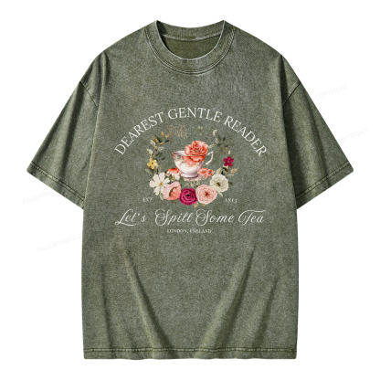 Pagewings Dearest Gentle Reader Unisex Washed T-shirt