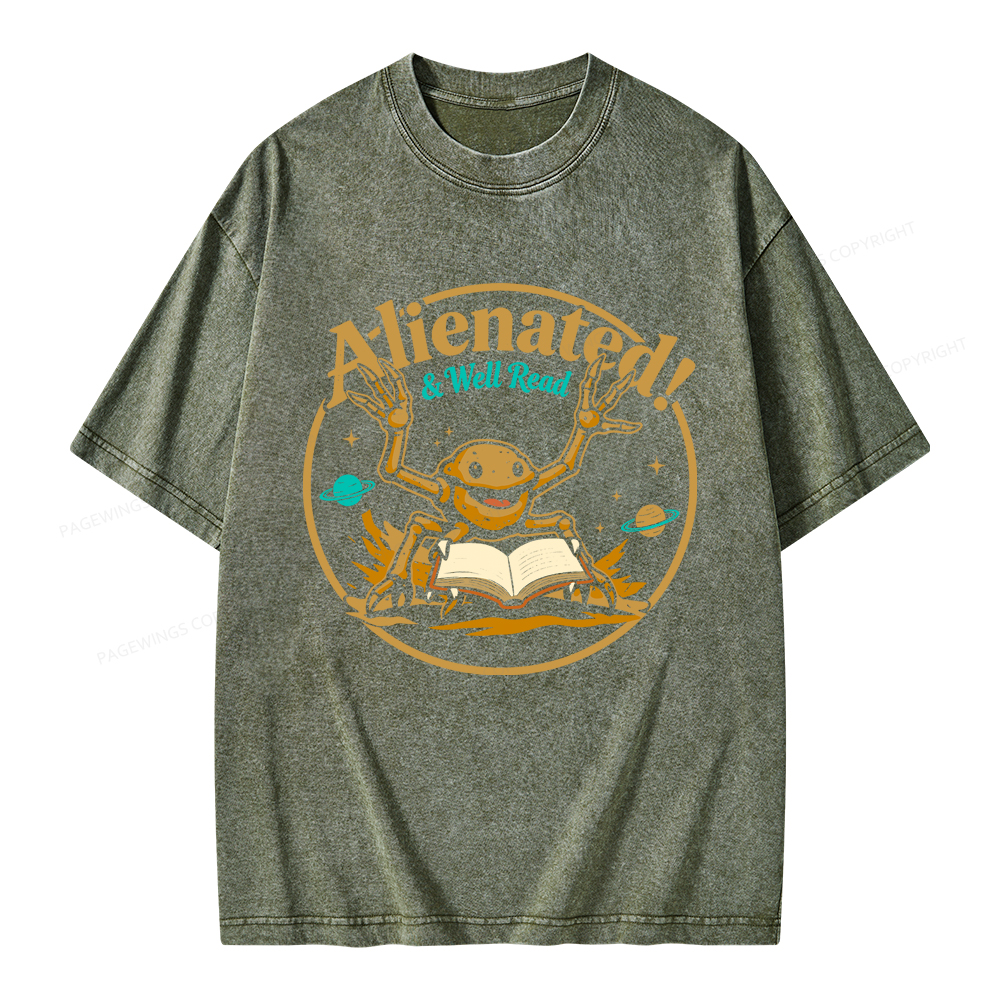 Pagewings Alienated Well Read Unisex Washed T-shirt