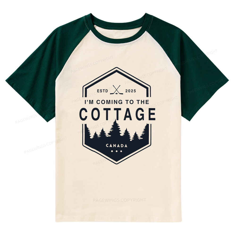 Pagewings Coming To The Cottage Raglan T-shirt