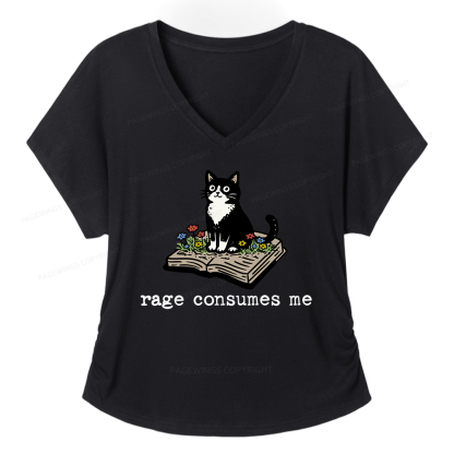 Pagewings Rage Consumes Me Women's Modal V-neck T-shirt  
