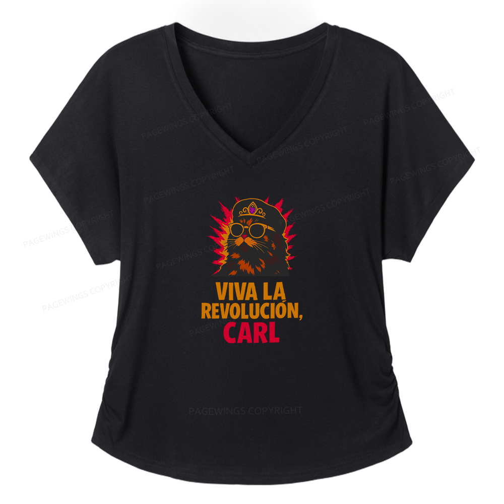 Pagewings Viva La Revolucion Soft Women's Modal V-neck T-shirt