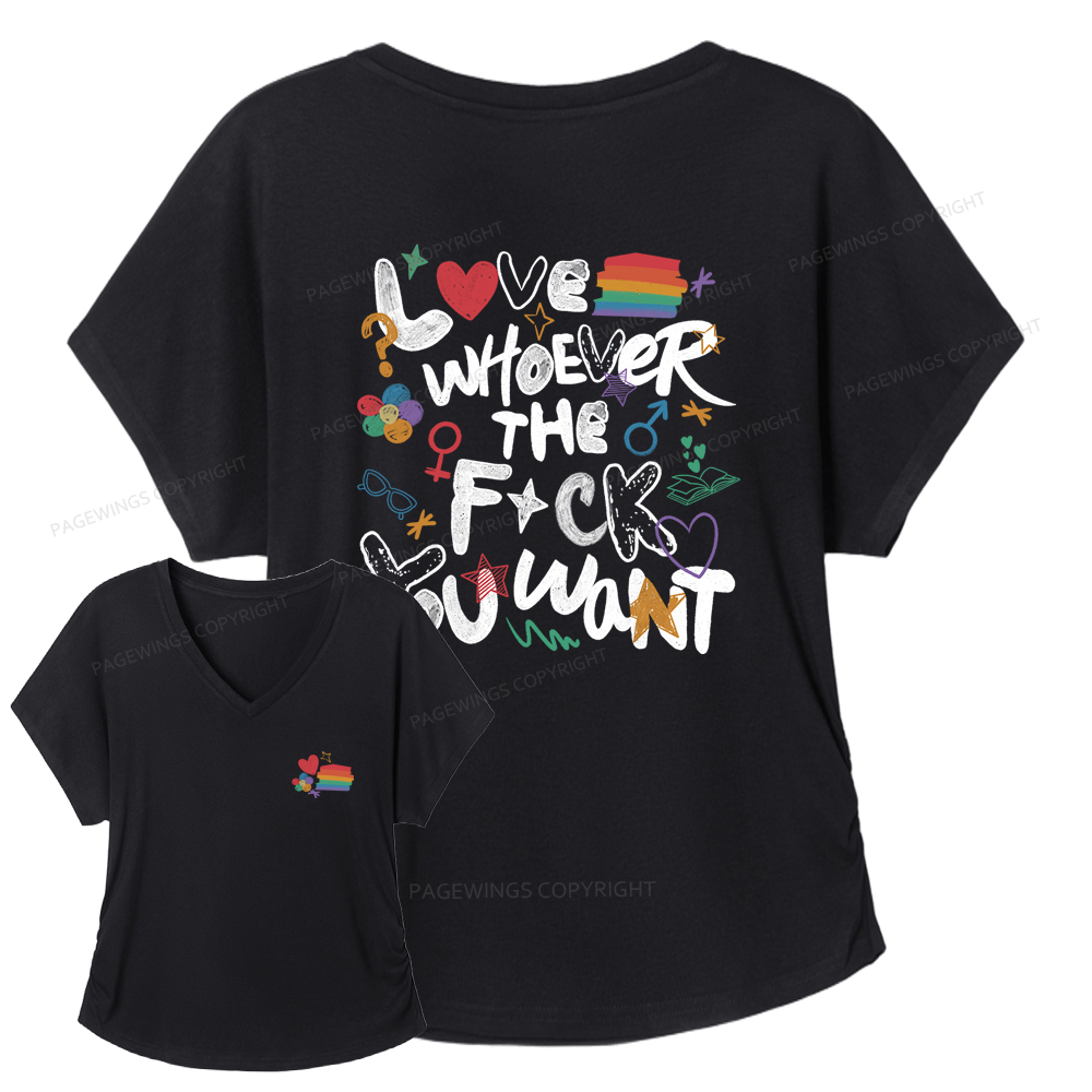 Pagewings Love Whoever The F*ck You Want Soft Women's Modal V-neck T-shirt