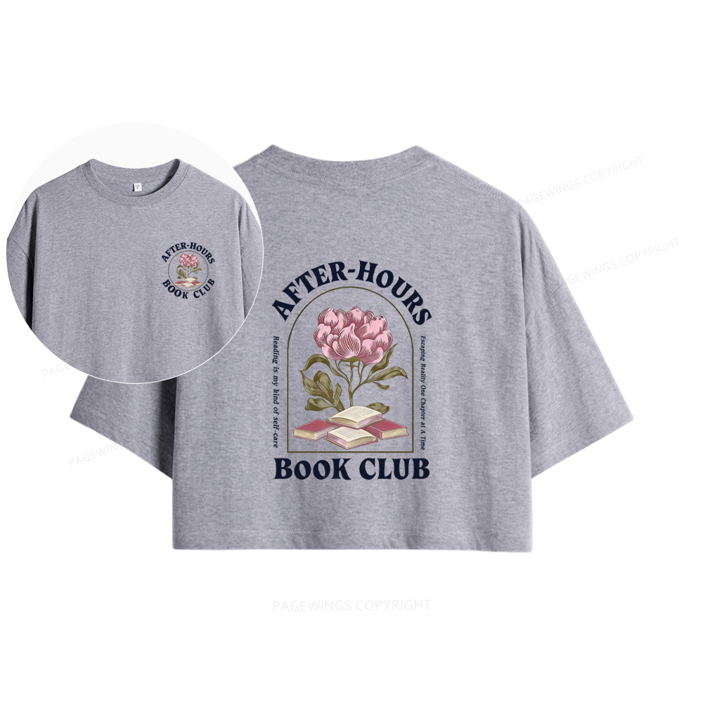 Pagewings After‑Hours Book Club Women Crop Tops