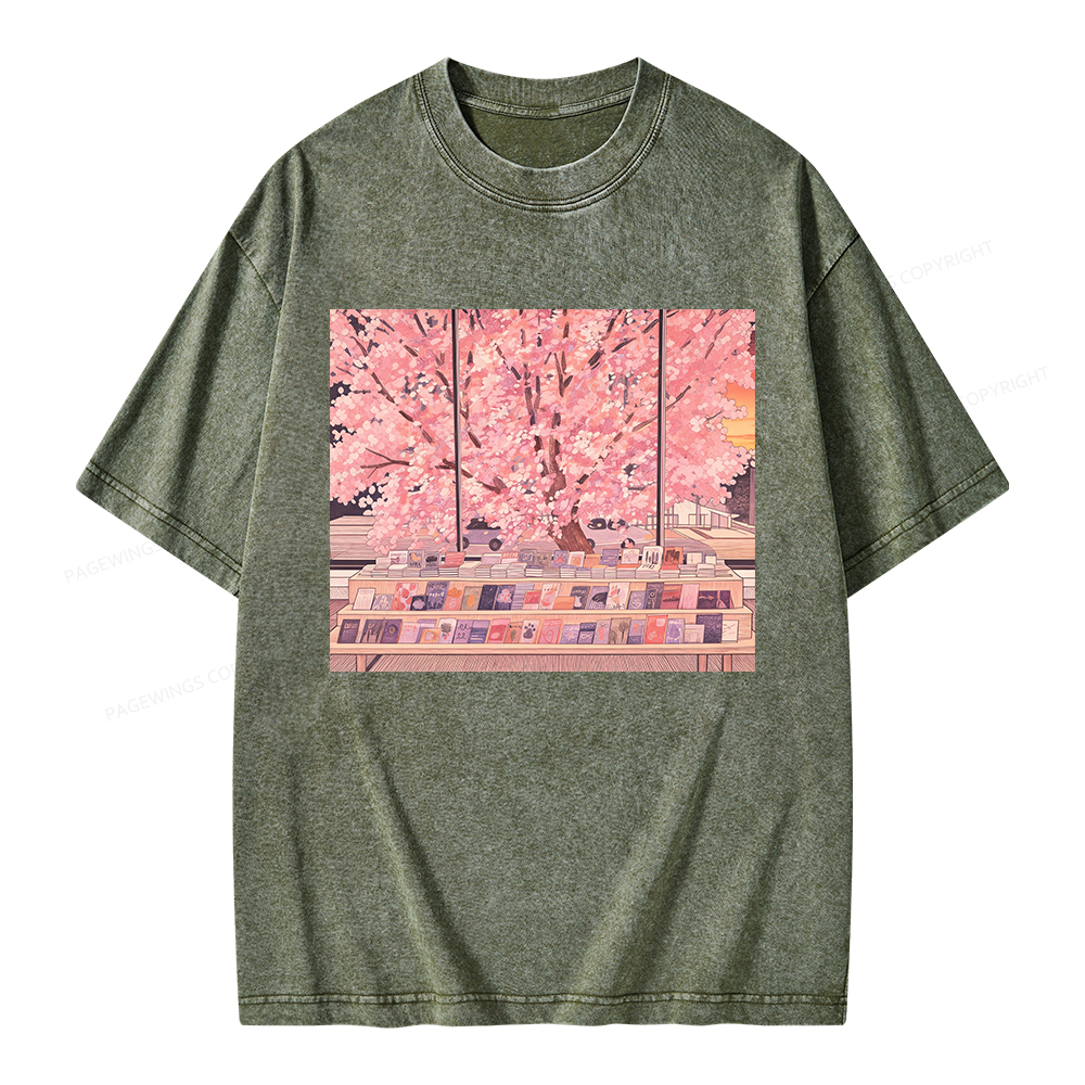 Pagewings Cozy Reading Unisex Washed T-shirt