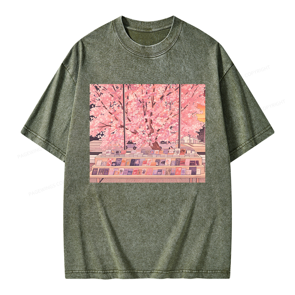 Pagewings Cozy Reading Unisex Washed T-shirt