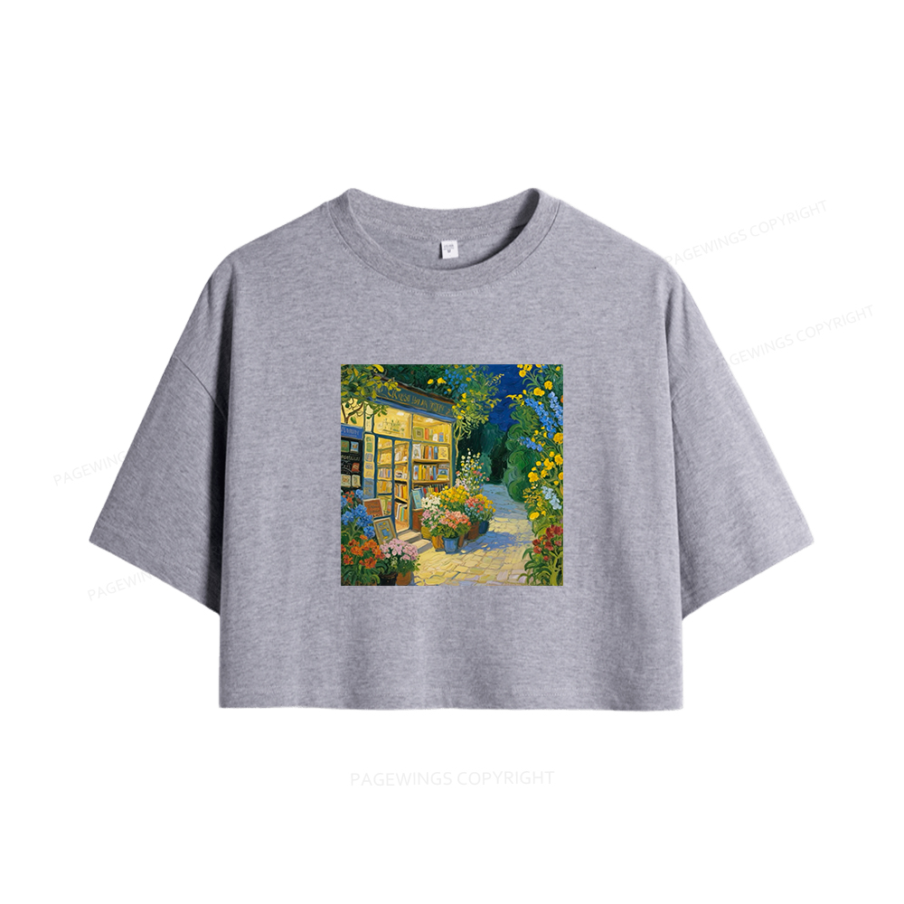 Pagewings Bookshop Women Crop Tops