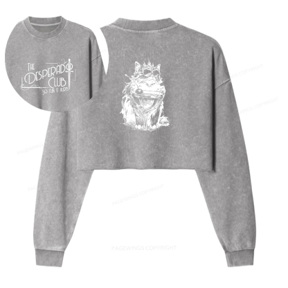Pagewings The Desperado Club Washed Crop Sweatshirt