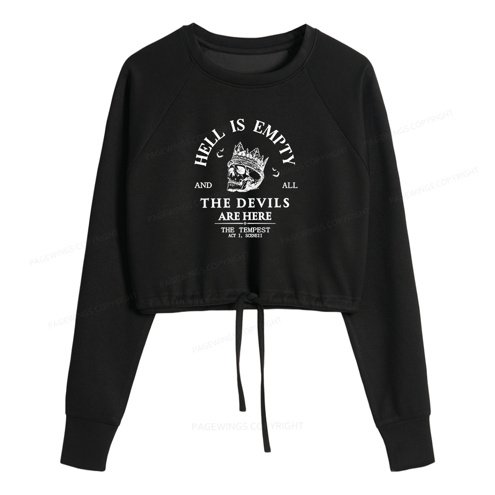 Pagewings Hell Is Empty And All The Devils Are Here Women Cropped Sweatshirt 