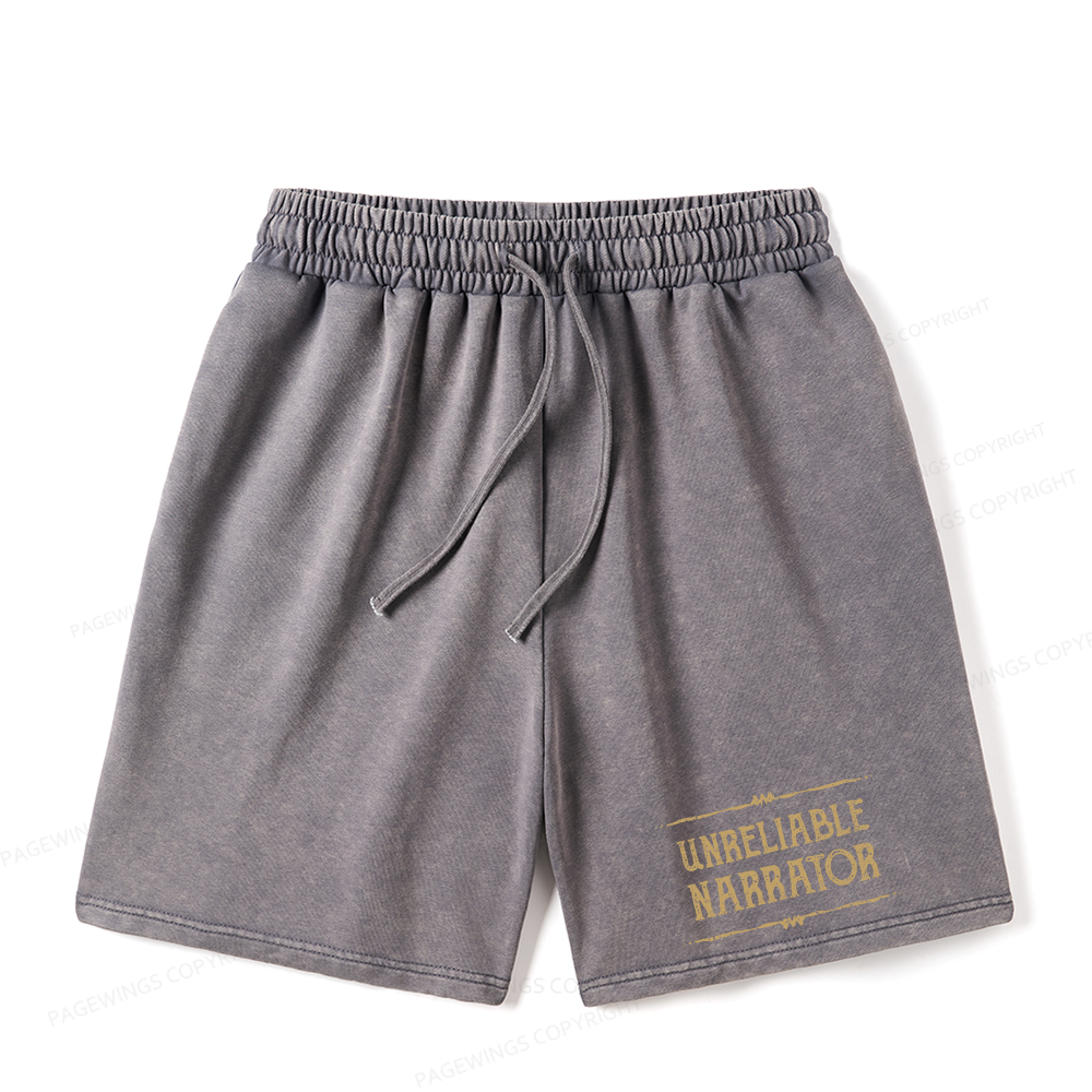 Pagewings Unreliable Narrator Unisex Washed Shorts