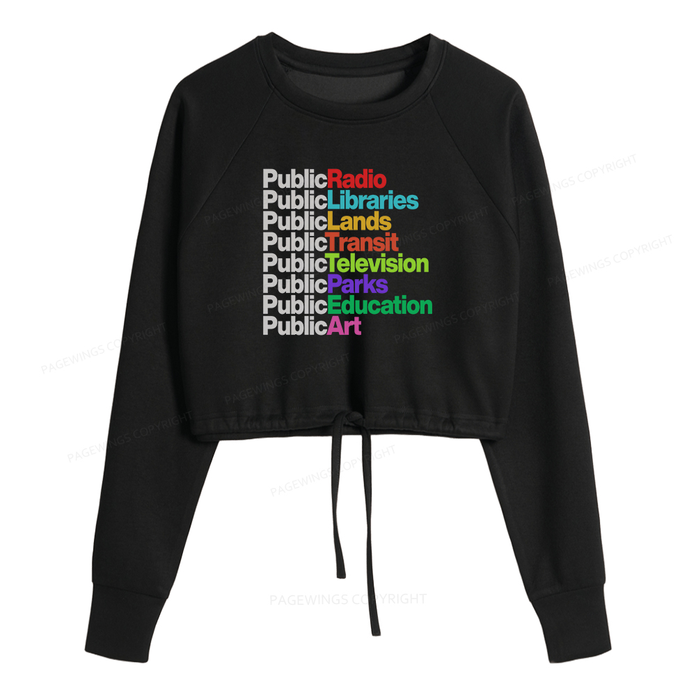 Pagewings Public Libraries Cropped Sweatshirt 