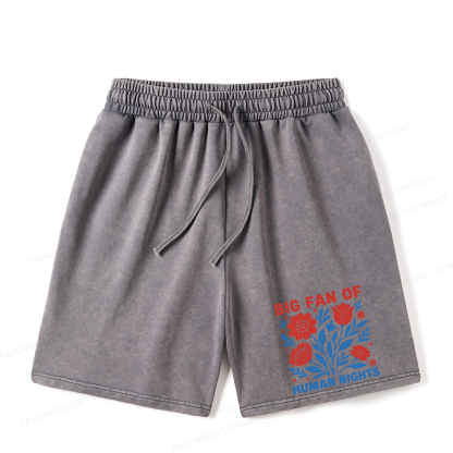 Pagewings Big Fan Of Human Rights Unisex Washed Shorts