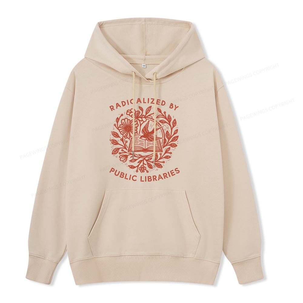 Pagewings Radicalized By Public Libraries Unisex Classic Hoodie