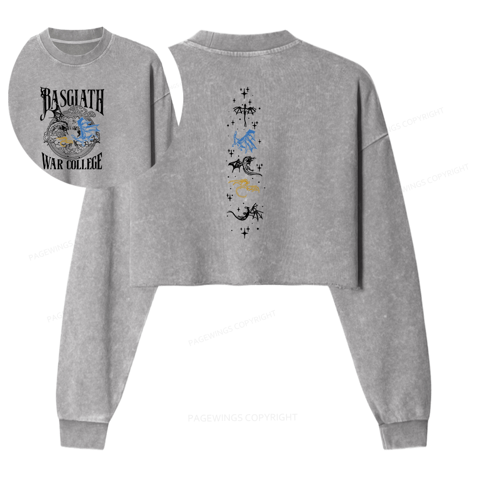 Pagewings Fantasy Bookish Washed Crop Sweatshirt