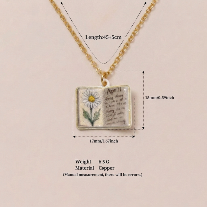 Pagewings Birth Flower Necklace