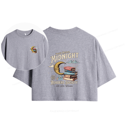 Pagewings Midnight Readers Society Women Crop Tops