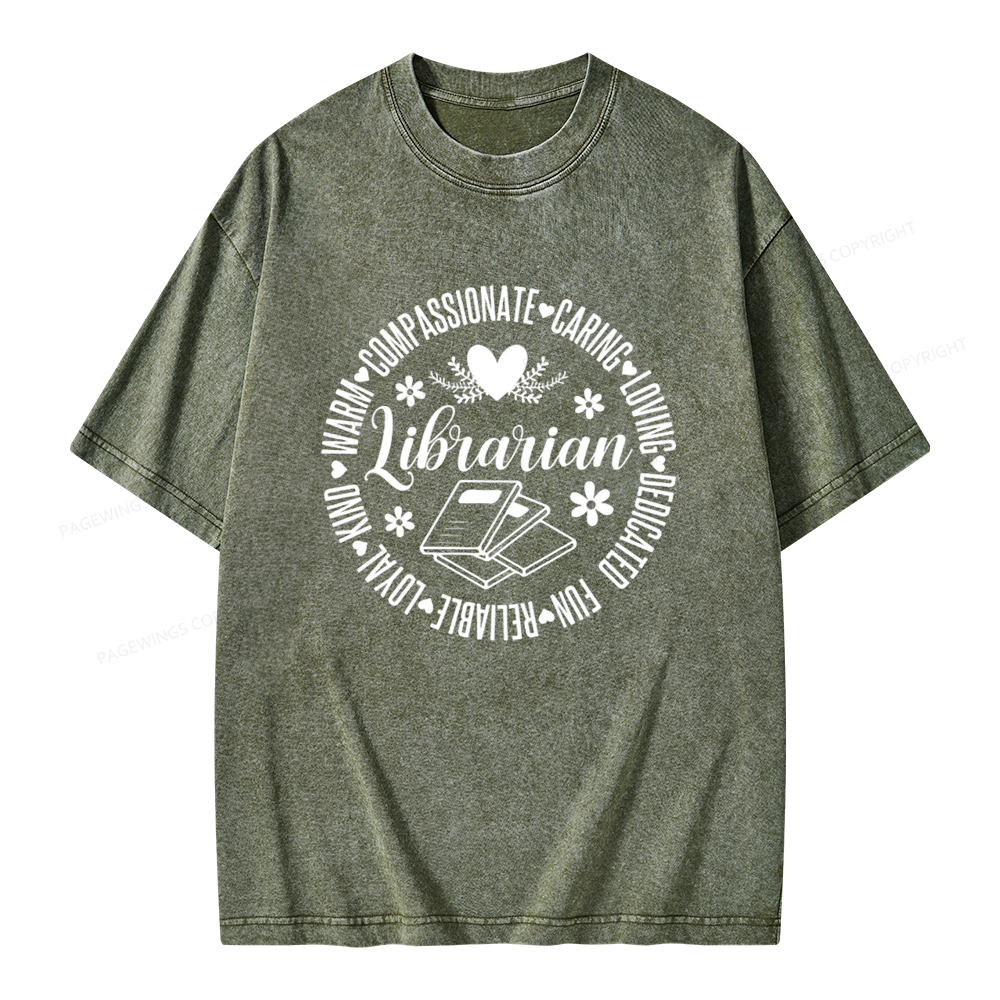 Pagewings Librarian Book Lover Unisex Washed T-shirt