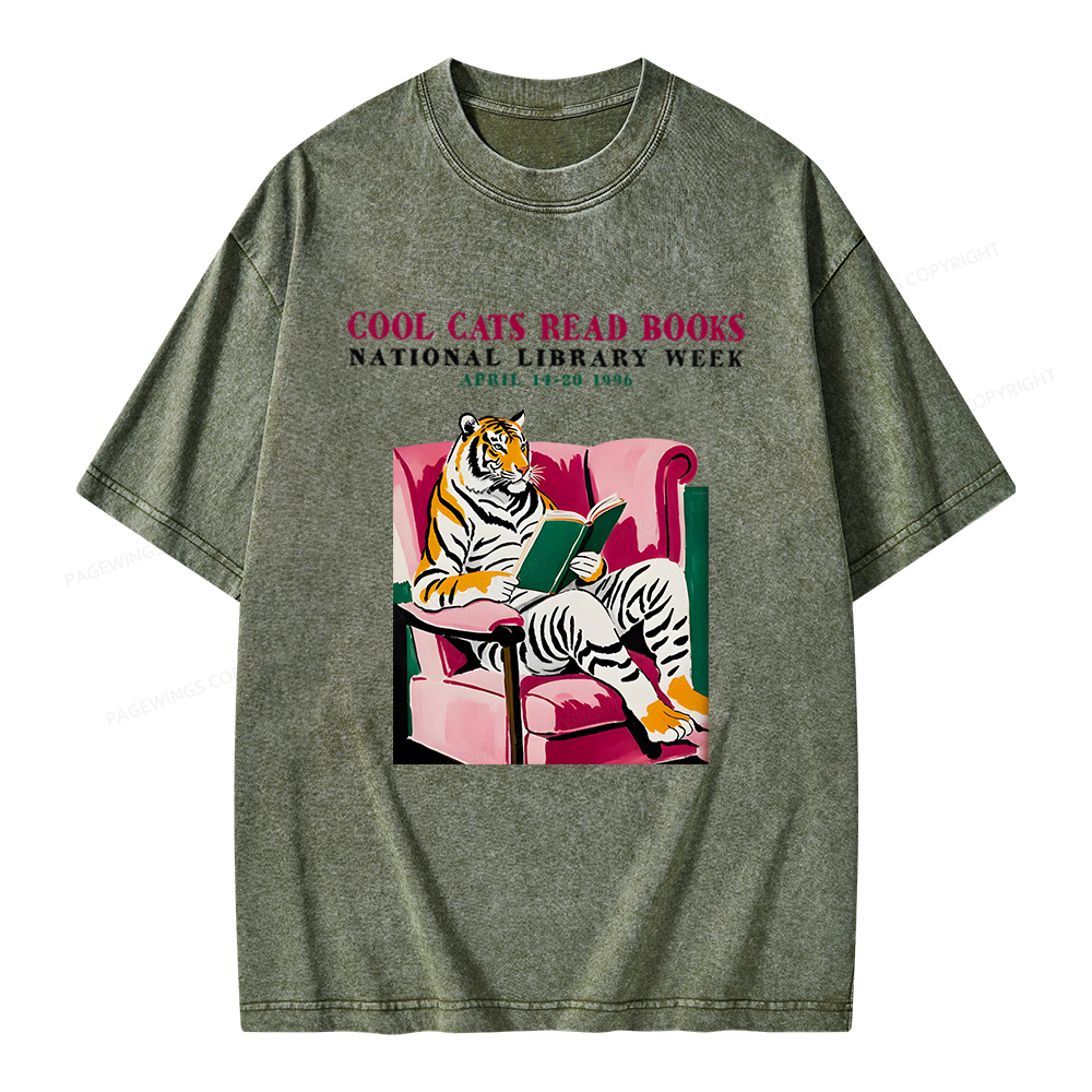 Pagewings Library Week Poster 1996 Unisex Washed T-shirt