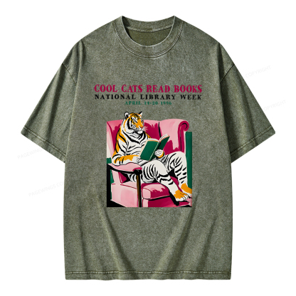 Pagewings Library Week Poster 1996 Unisex Washed T-shirt