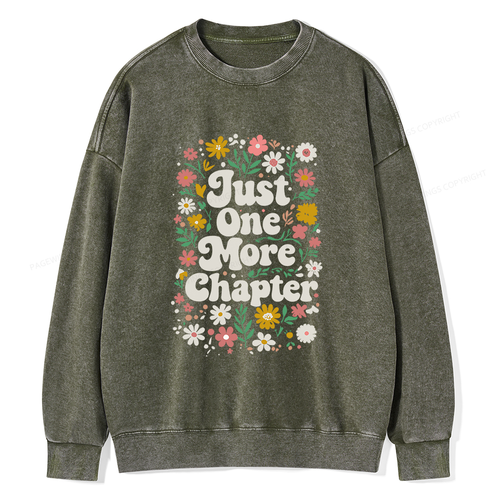 Pagewings Just One More Chapter Unisex Washed Sweatshirt