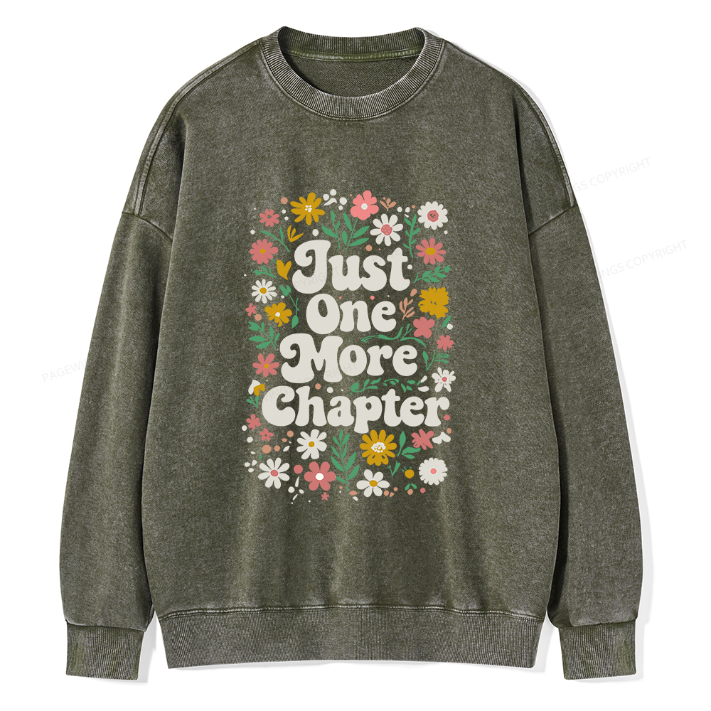 Pagewings Just One More Chapter Unisex Washed Sweatshirt
