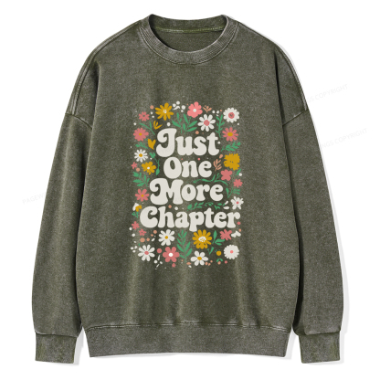 Pagewings Just One More Chapter Unisex Washed Sweatshirt