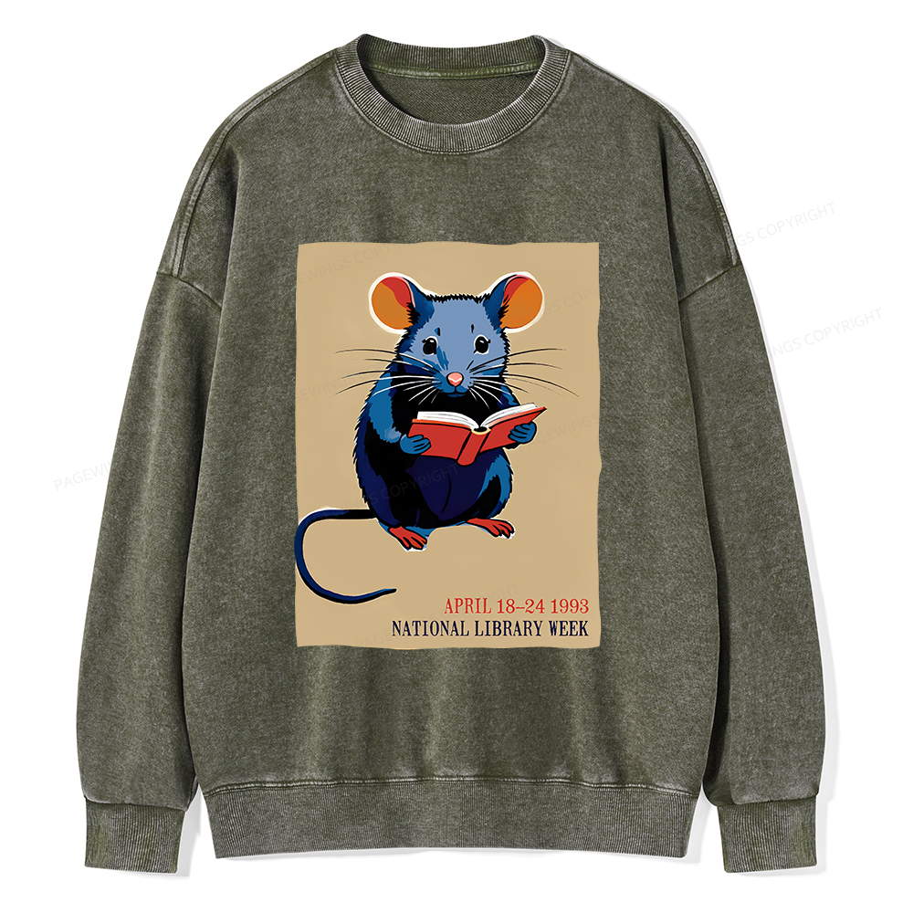 Pagewings National Library Week Unisex Washed Sweatshirt